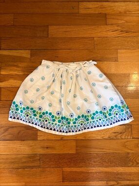 Girls GAP Boho White Skirt with Blue and Green Tile Print - Size 5T